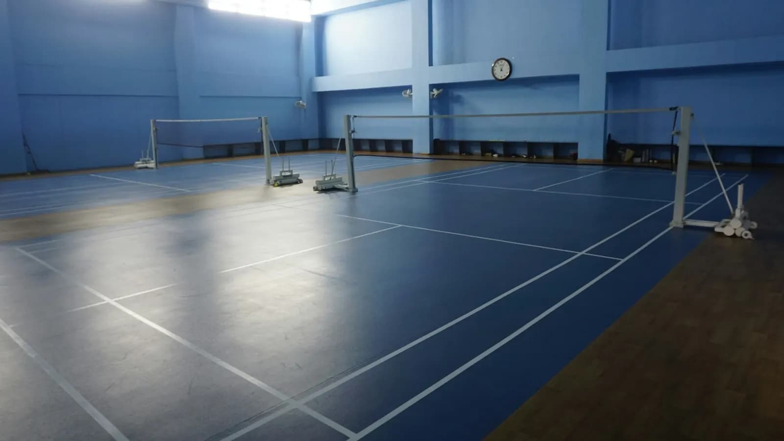 Indoor badminton court with PVC sports flooring