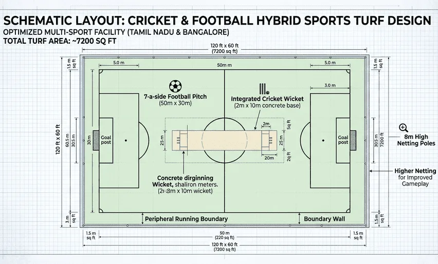 Football & Cricket Turf Size Guide (TN & BLR) | Fitoverse